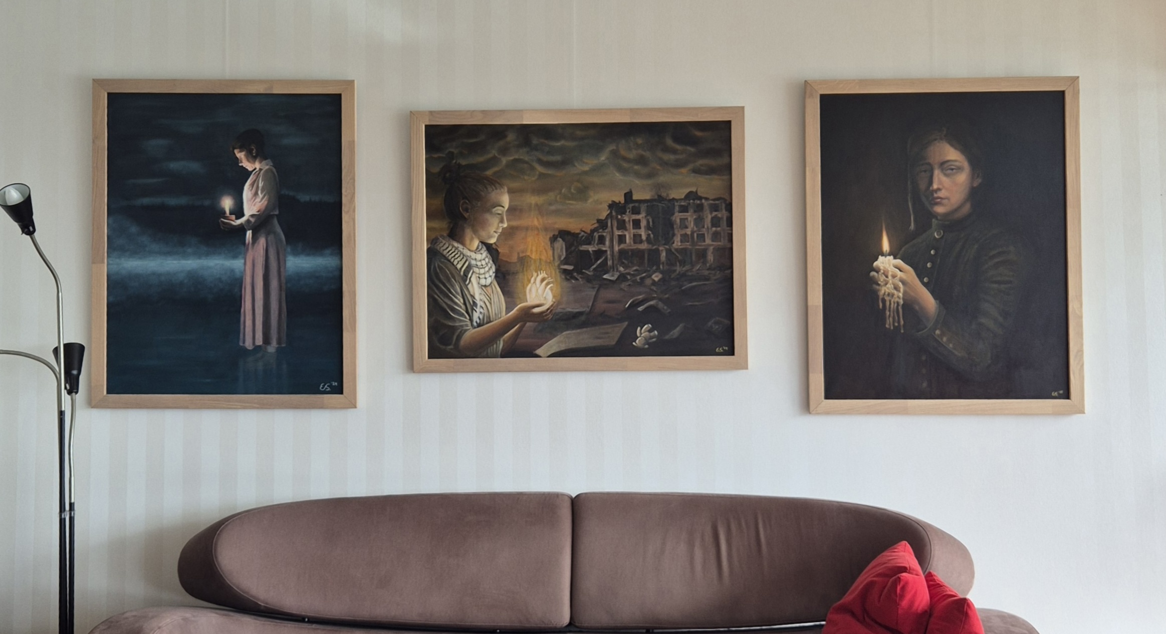 The Lightbringer Series — three paintings installed together