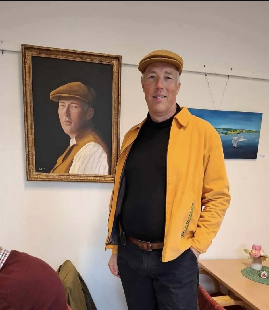 Enno Swets with self-portrait